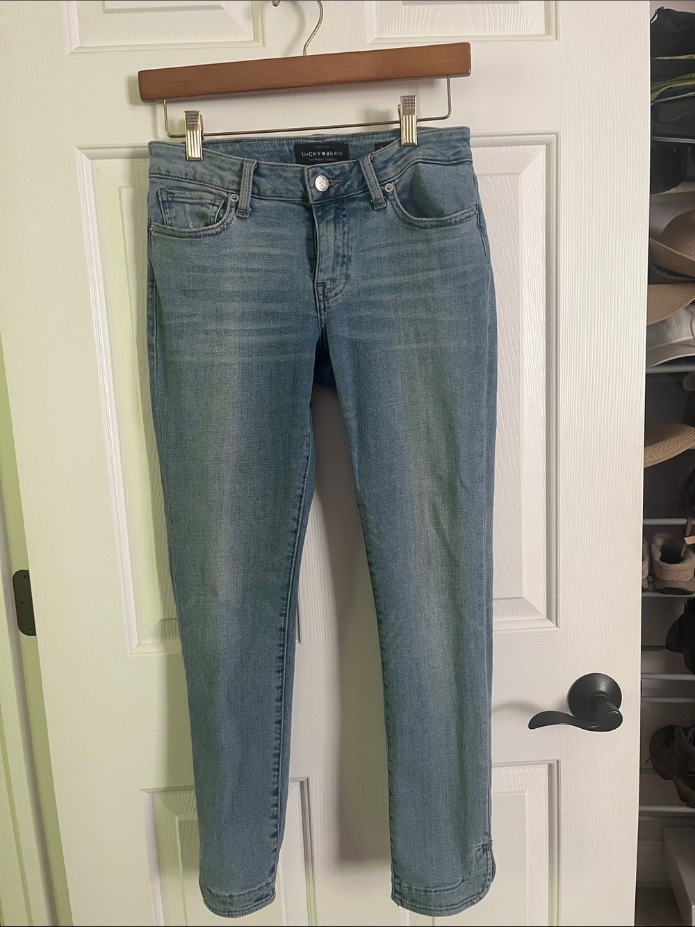 Lucky Brand Women's Faded Light Blue Ankle Skinny Jeans